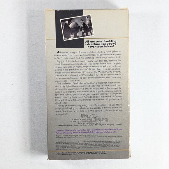 3/$15 The Seahawk (1940) with Errol Flynn Hollywood Gold VHS tape - Picture 4 of 7